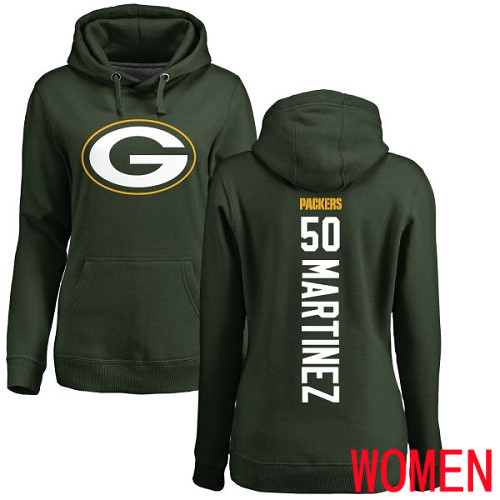 Green Bay Packers Green Women #50 Martinez Blake Backer Nike NFL Pullover Hoodie Sweatshirts